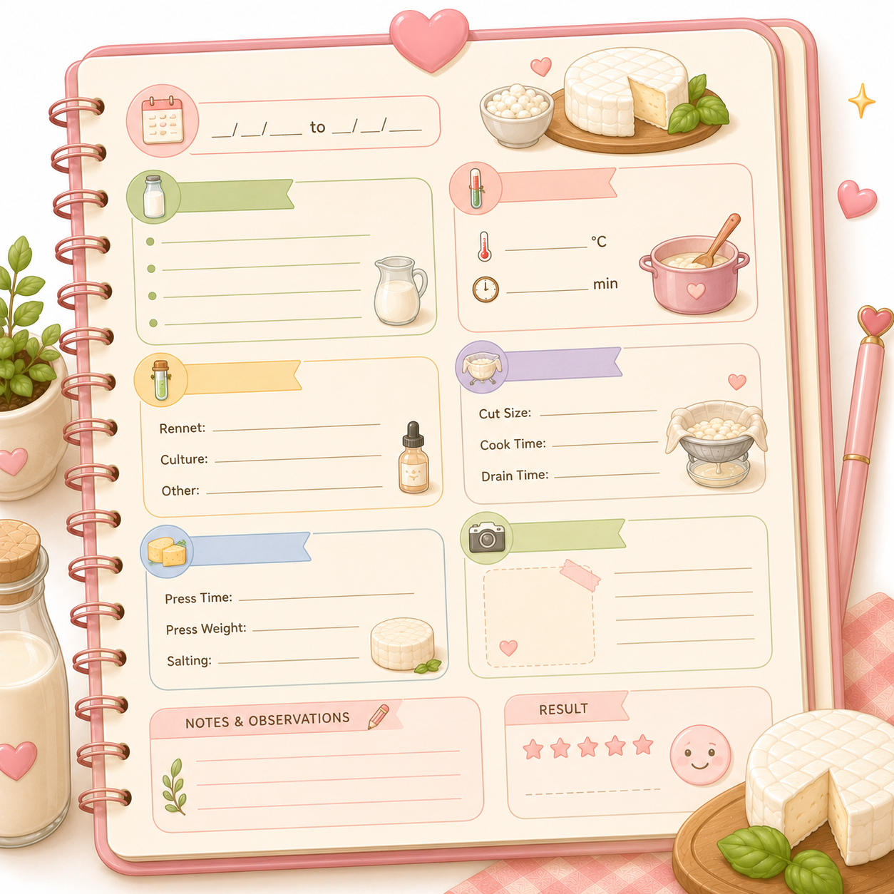 Weekly Cheese Batch Journal