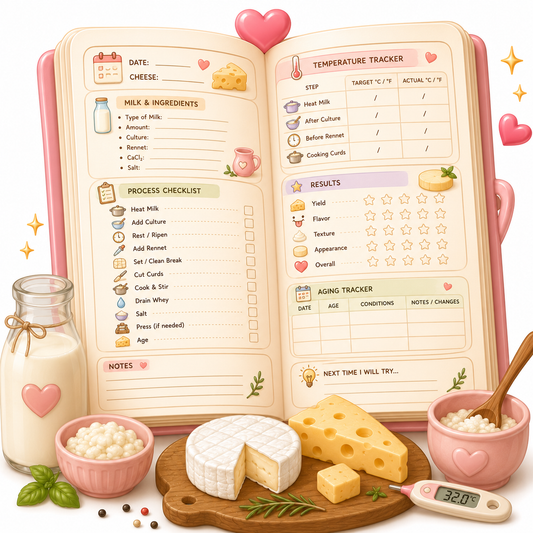 Cheese Making Tracker Sheets